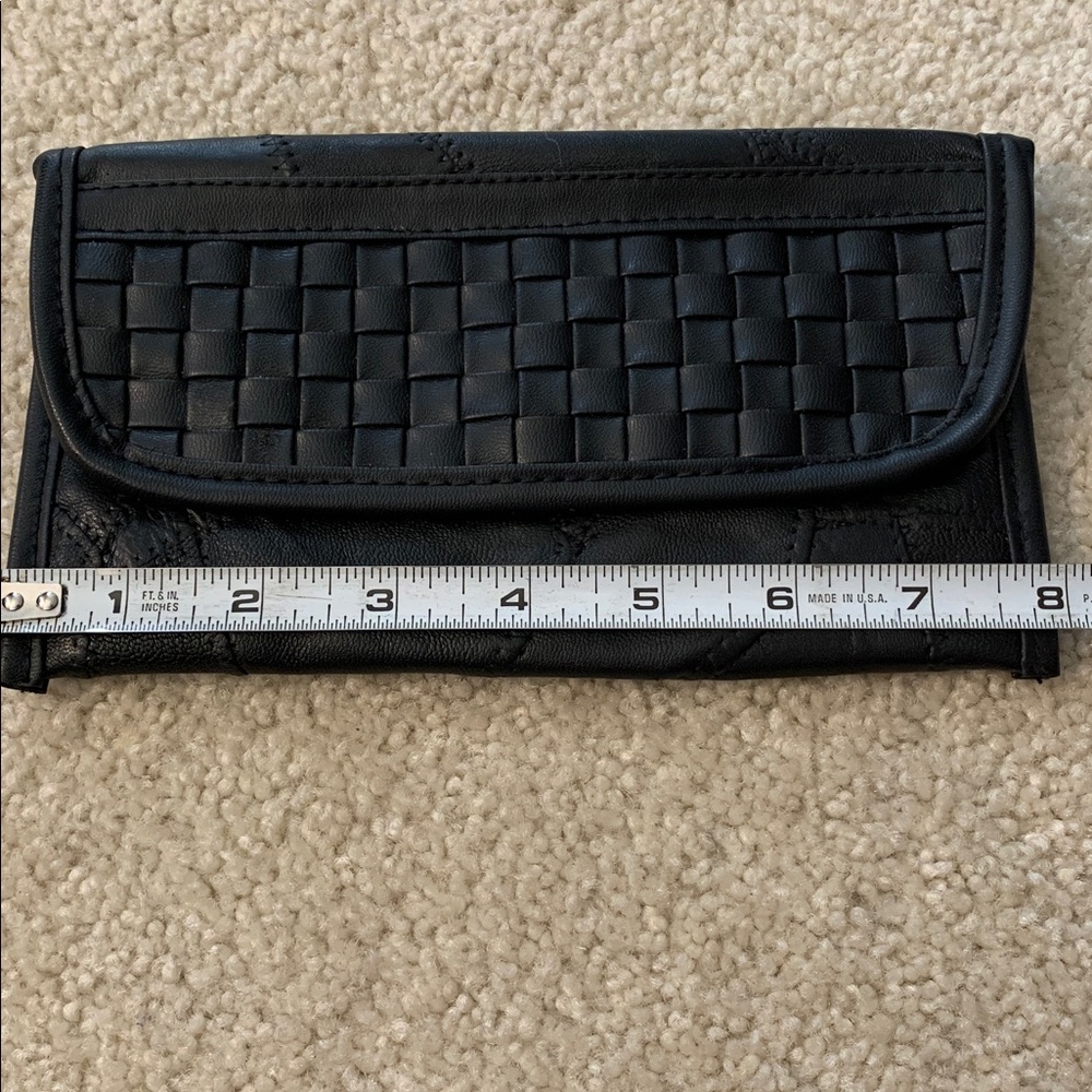 Black Patchwork Leather Clutch With Matching Coin… - image 7